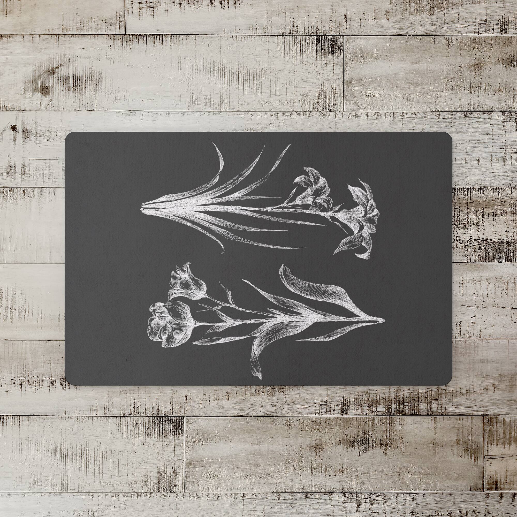 Floral Stems Sketch 18" x 27" Floor Mat
